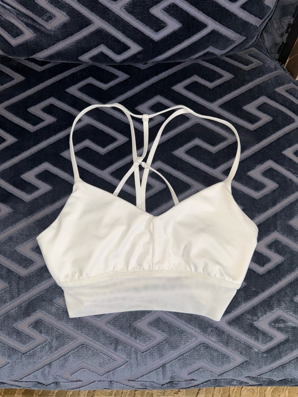 ALO Yoga White Strappy Sports Bralette